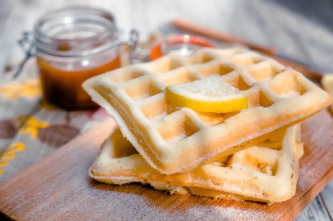 Gaufres au fromage blanc et au citron