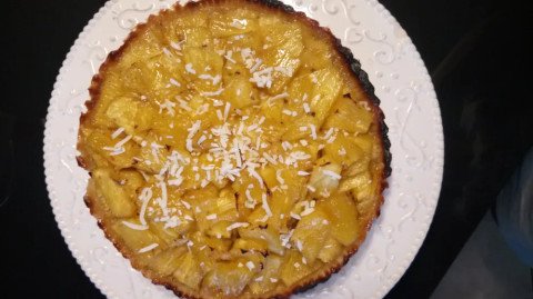 Tarte à l'ananas et à la crème de coco