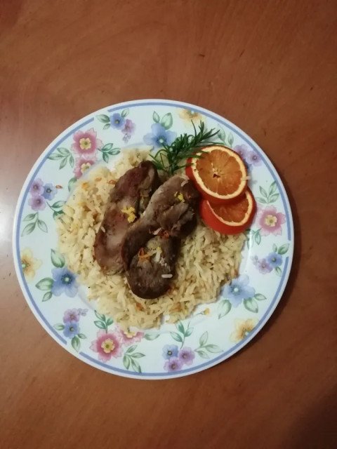 Riz à l'orange et au poulet