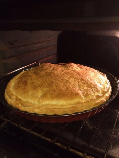 Tourte au saumon frais et au riz