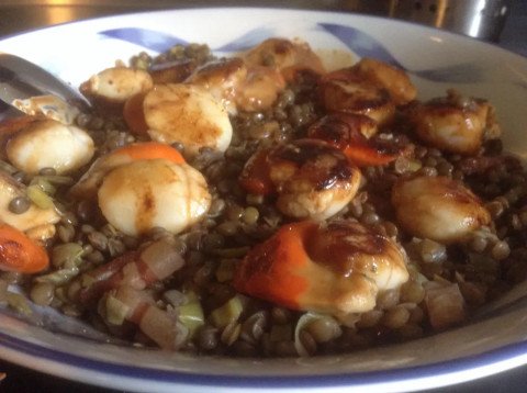 Lentilles aux noix de saint-Jacques