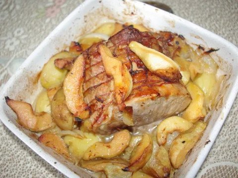 Rôti d'automne de porc aux coings