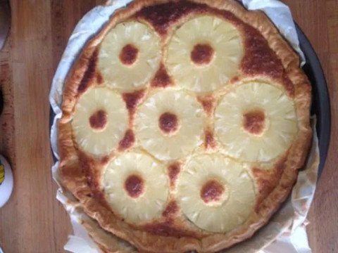 Tarte noix de coco, ananas au chocolat