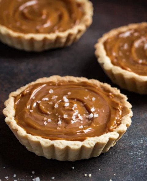 Tarte frangipane, caramel beurre salé