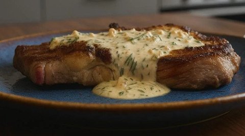 Côte de bœuf et sa sauce aux herbes