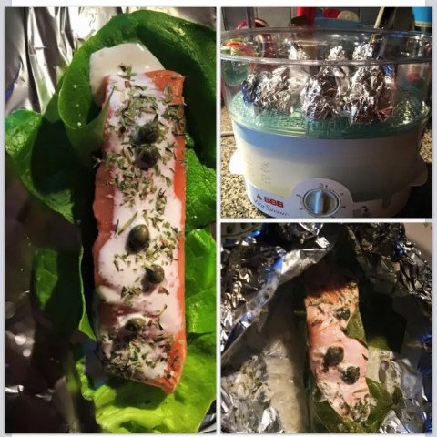 Papillotte de saumon à la crème