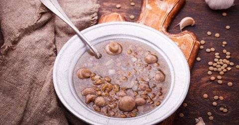 Ragoût de lentilles vertes et champignons