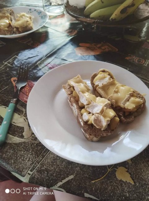 Tartine de camembert aux pommes