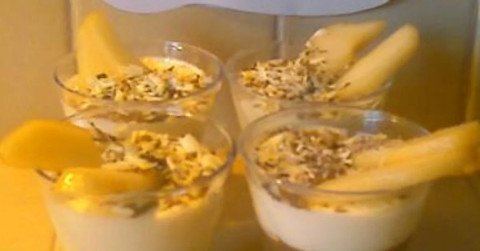Verrine mousse aux 2 chocolats et poires Williams