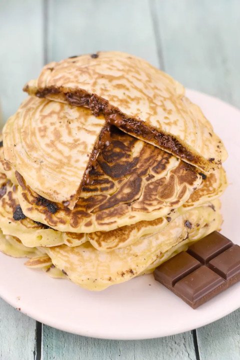 Pancakes fourrés au chocolat