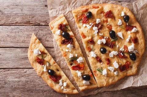 Focaccia feta-tomate