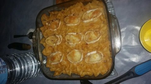 Gratin de pâtes à la viande hachée et au chèvre