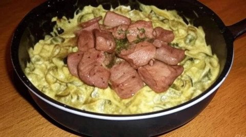 Veau mariné et courgettes au curry