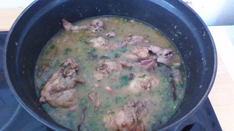 Lapin au cidre et aux champignons