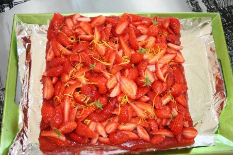 Tarte biscuitée aux fraises