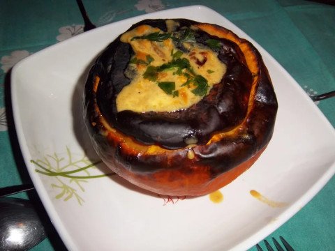 Potimarron aux crevettes