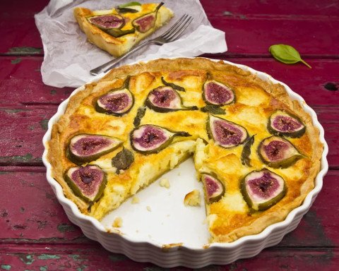 Tarte au fromage blanc et figues