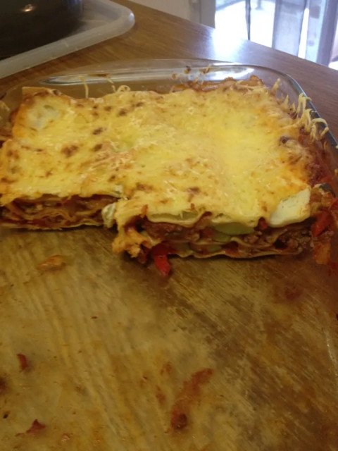 Lasagnes aux légumes et viande de boeuf