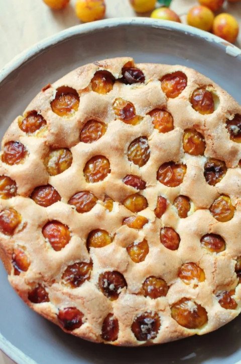 Gâteau aux mirabelles et au fromage blanc