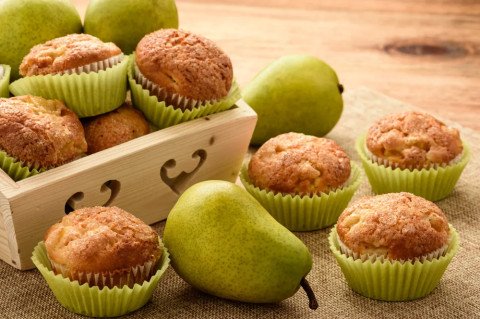 Muffins délicieux poires pépites de chocolat