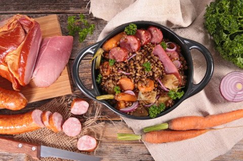 Petit salé aux lentilles au Cookeo