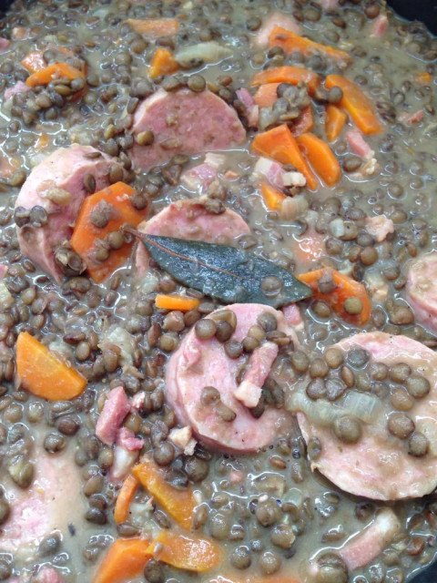 Saucisson de Lyon aux lentilles