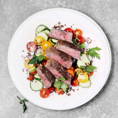 Chaud-froid de boeuf cuit à base température et légumes de saison