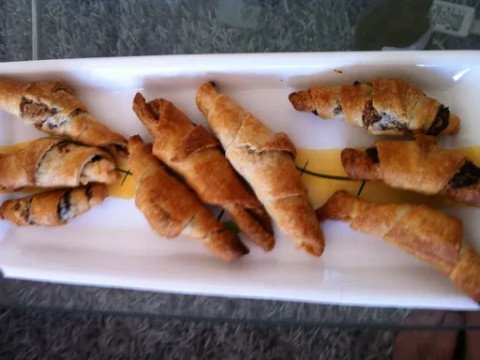 Petits croissants feuilletés chocolat coco