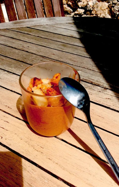 Mousse au chocolat et poires