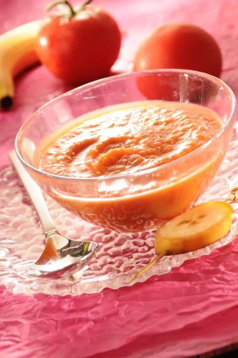 Soupe aux tomates et aux bananes