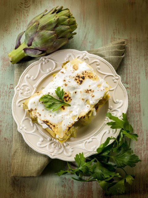 Lasagnes de daurade aux artichauts