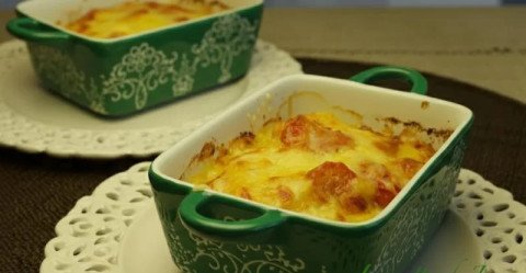 Gratin de courge spaghetti et tomates cerise