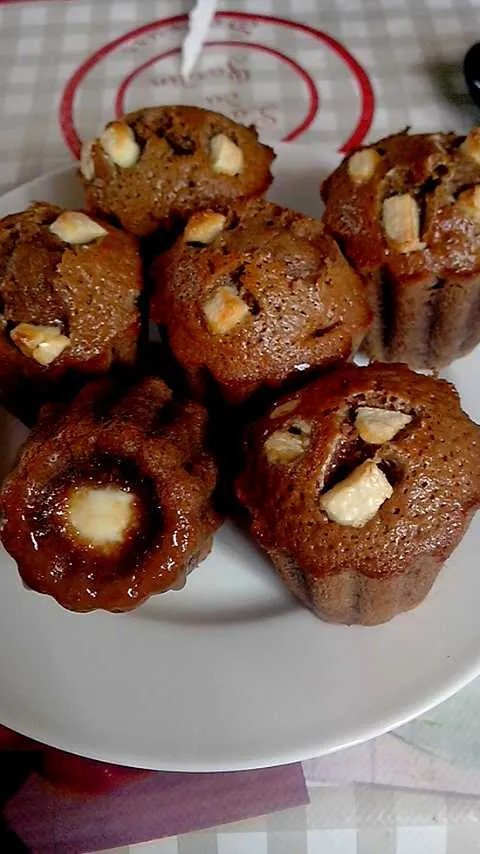 Fondants au chocolat au lait & coeur  au chocolat blanc