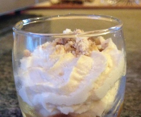 Mousse aux biscuits et caramel au beurre salé