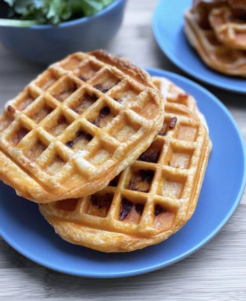 Gaufres feuilletées chorizo emmental de Frédéric