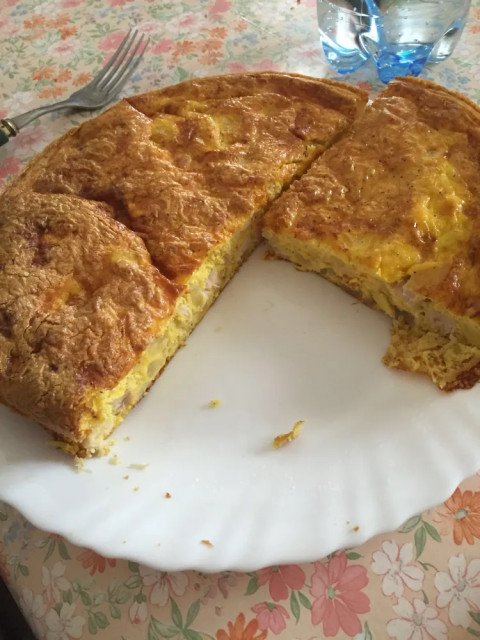 tortilla aux oeufs et au poulet