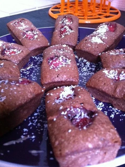Financiers fraise et chocolat