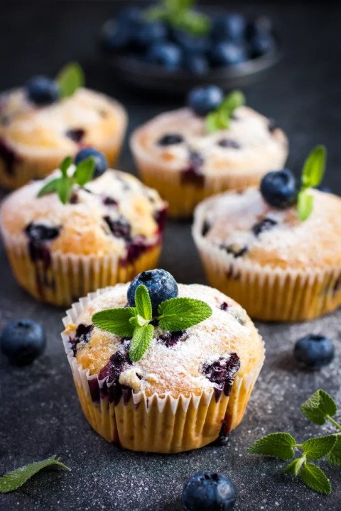 Muffins légers très myrtille sans oeuf