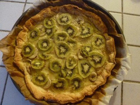 Flognarde aux bananes et kiwis