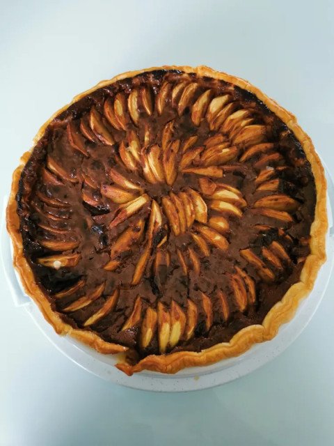 Tarte aux pommes et aux chocolat au lait