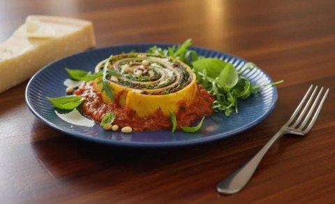 Rotoli di pasta au cabillaud et à la bresaola