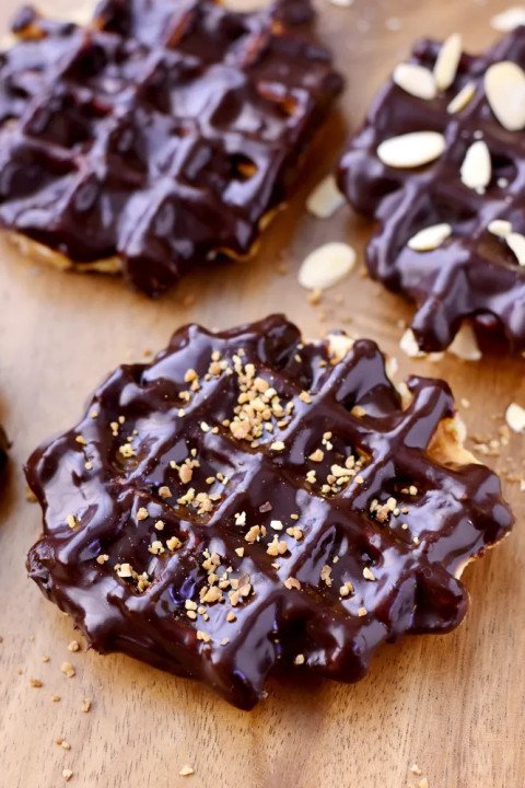 Gaufre de liège nappée au chocolat