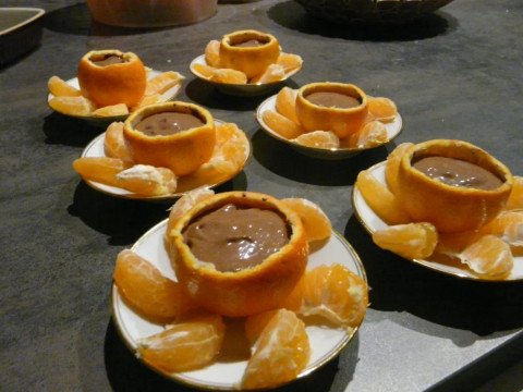 Mousse au chocolat et clémentine