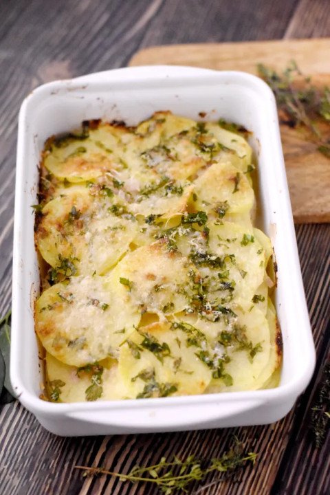 Gratin de cabillaud aux 2 pommes