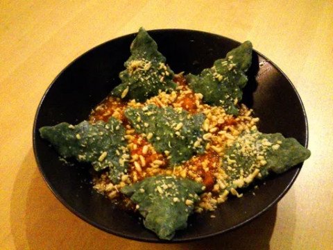 Forêt de noël : ravioli aux épinards