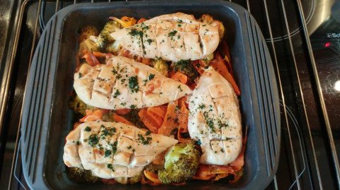 Papillote poulet carottes brocolis