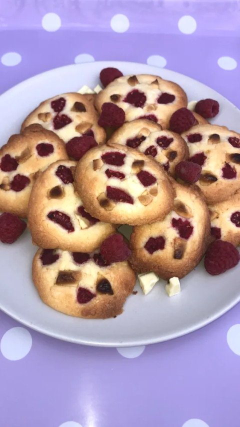 Cookies framboises et chocolat blanc