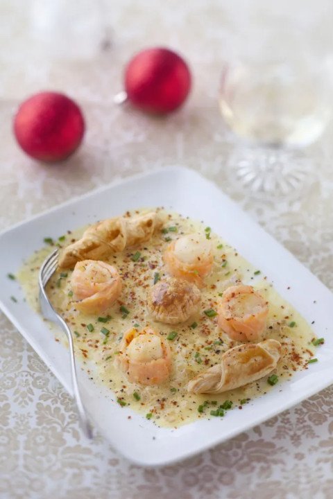 Gourmandise de Saint-Jacques au saumon fumé