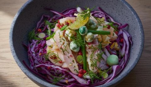 Salade de chou rouge à l'anguille