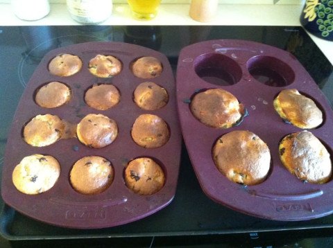 Muffins bananes coco et chocolat
